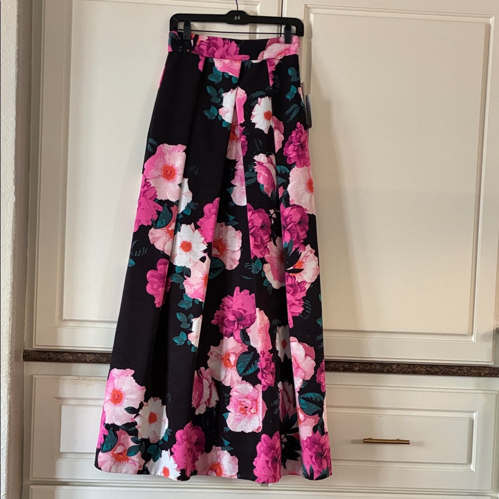 Eliza J Nordstrom Floral Black and Pink Women's Ballroom Skirt - 4